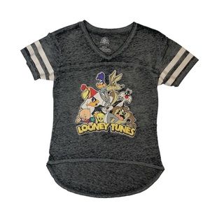 Looney Tunes Warner Bros. Hi-Low Burnout  Graphic T-Shirt Size M (7-9) Juniors